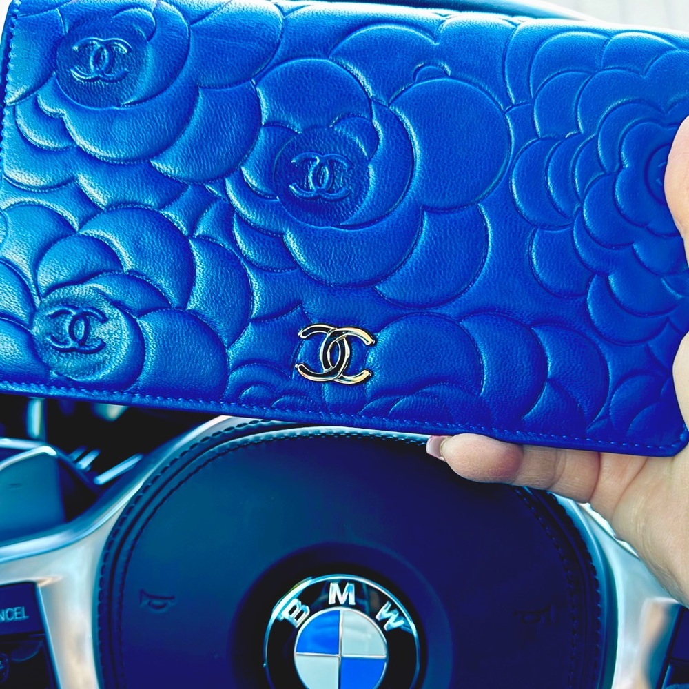 Chanel Camellia Blue Wallet